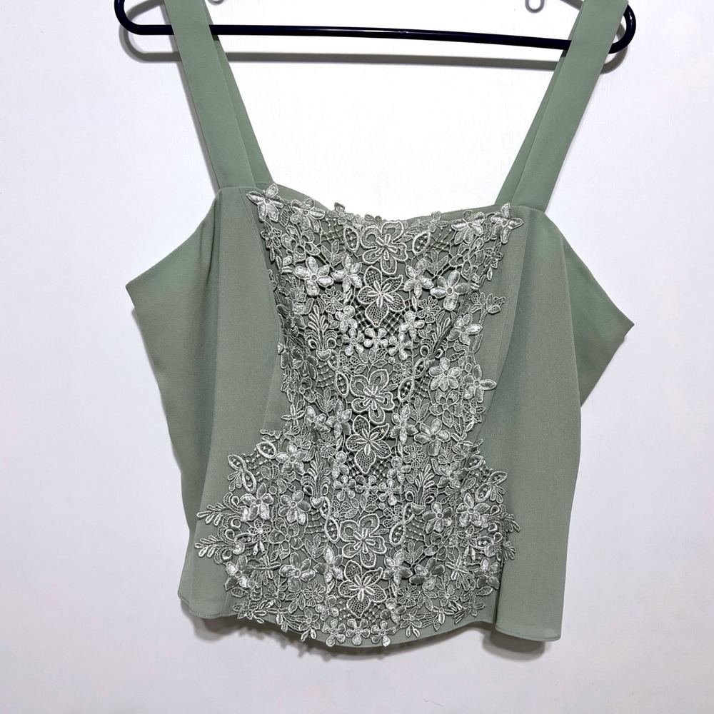 Ursula‎ of Switzerland Womens Lace Corset Style Top Size 14 Sage Whimsigoth